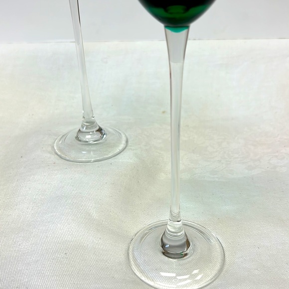 Vintage Roscher & Co long stemmed set of 2 liqueur /cordial glasses - Picture 4 of 4